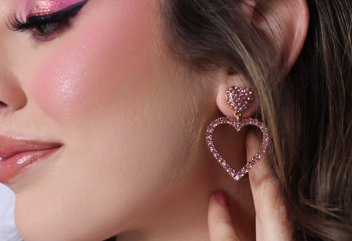 Pink Heart Earrings