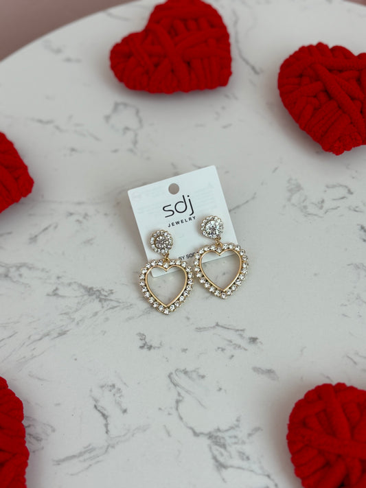 Rhinestone Heart Earrings