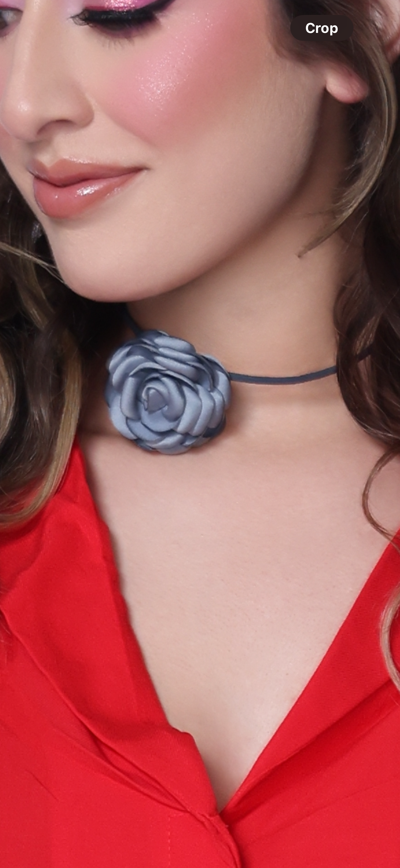 Denim Flower Choker