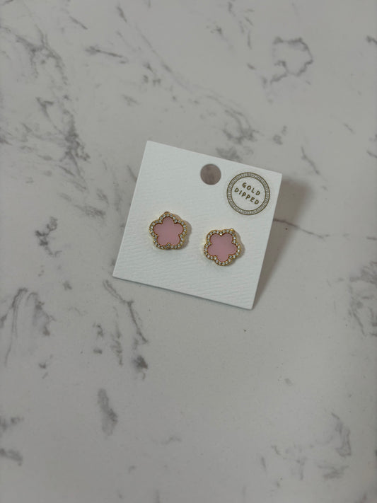 Pink Clover Earrings