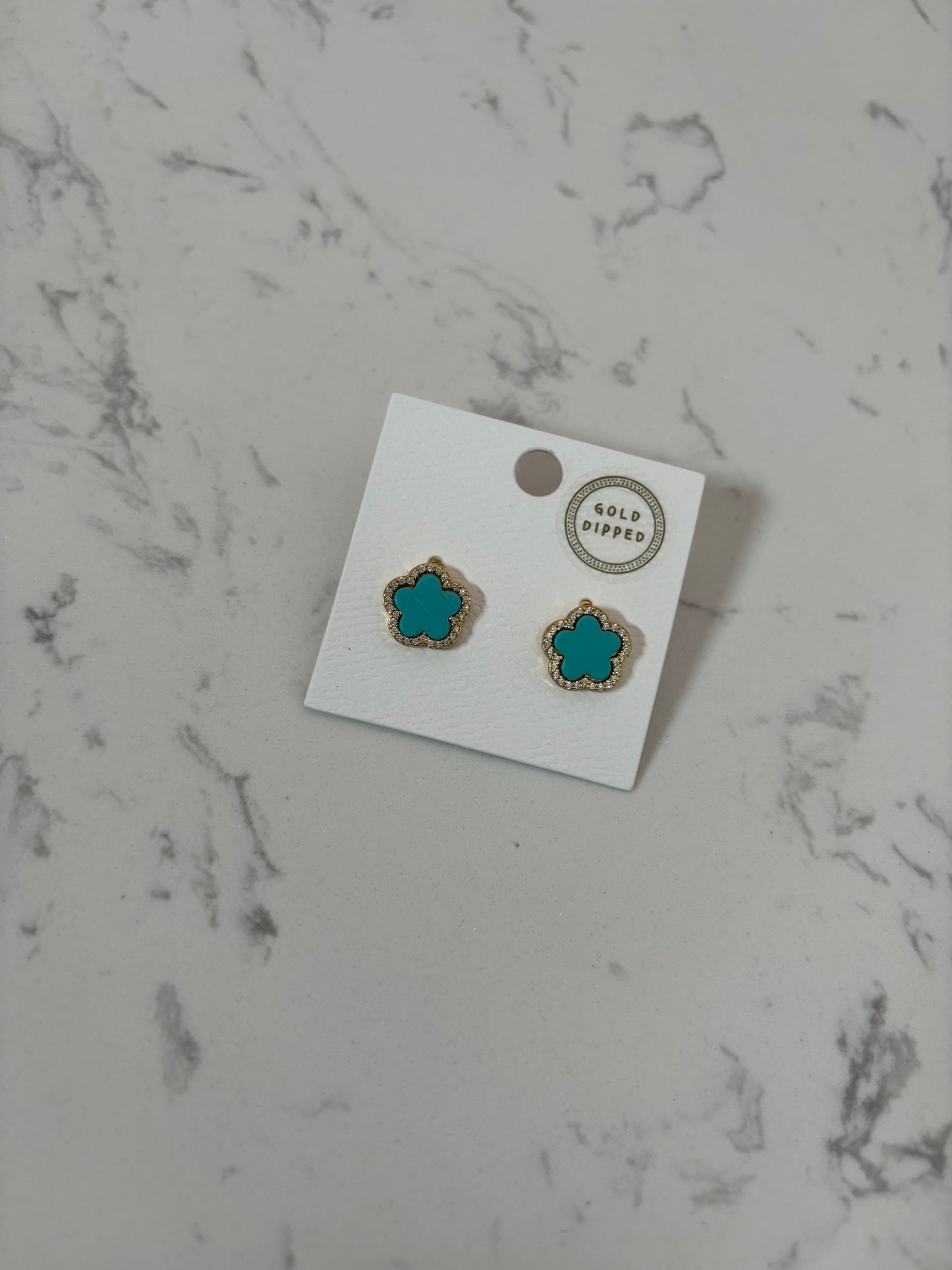 Blue Clover Earrings