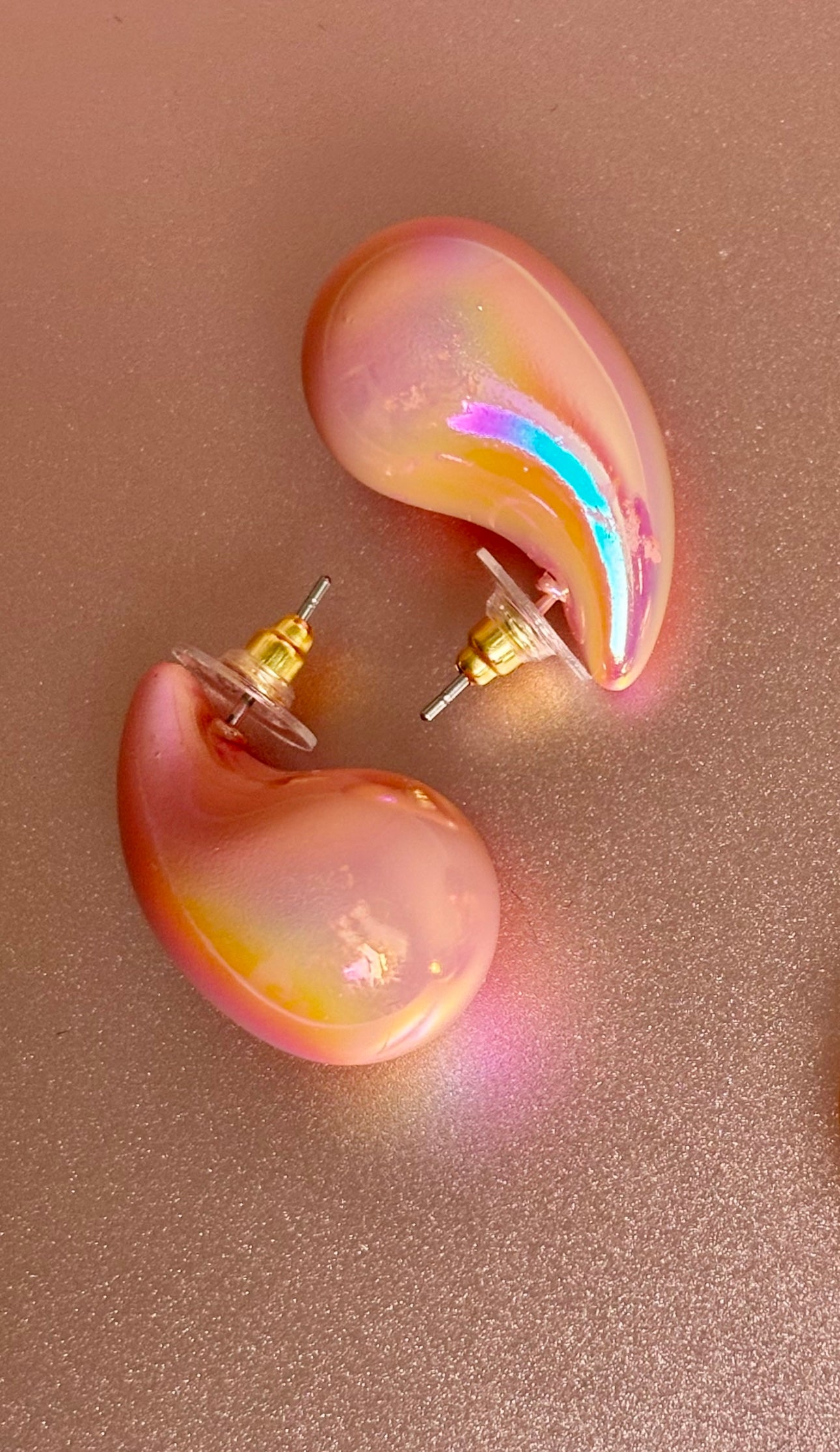 Pink Raindrop Earrings with multi colors